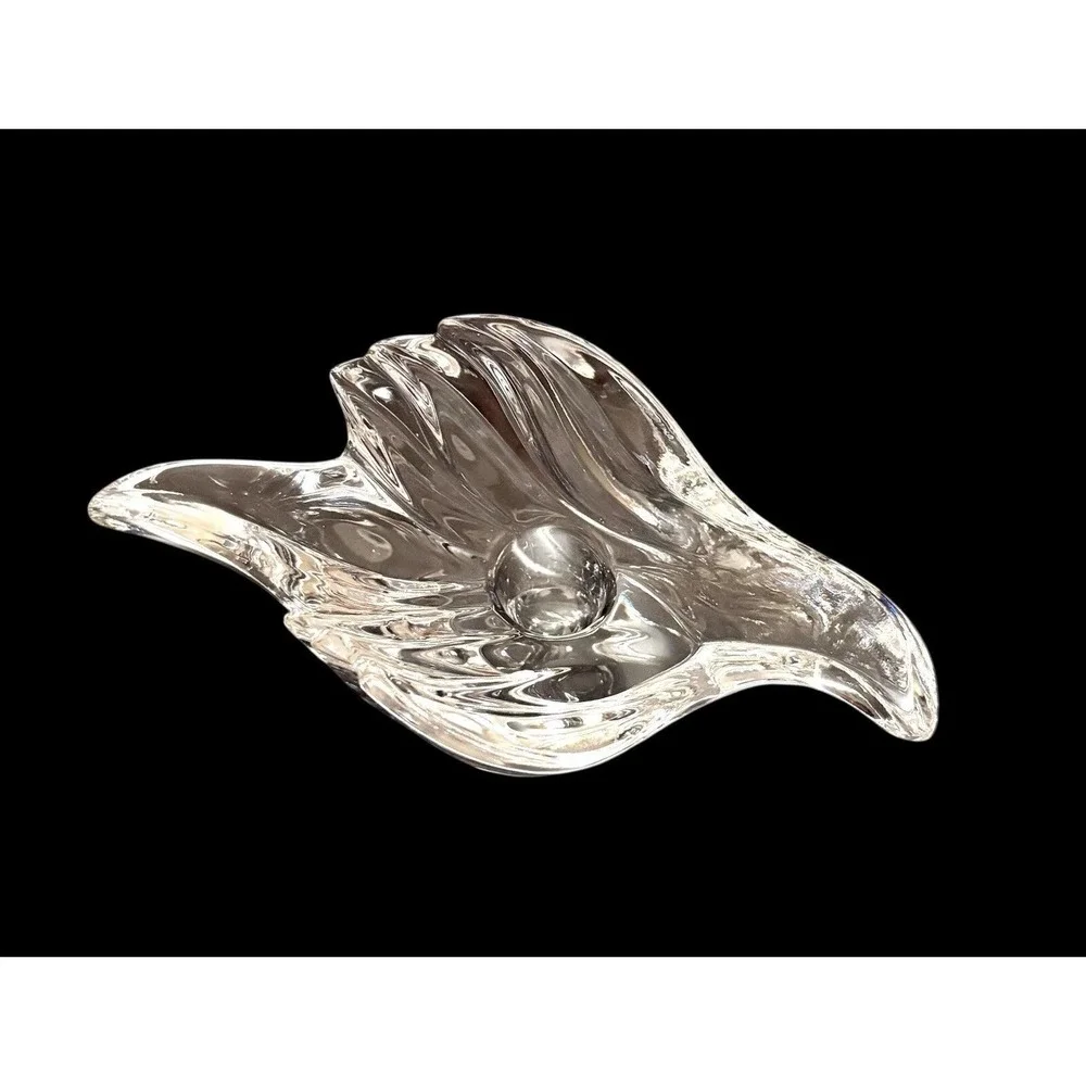 2 Gorham Full Lead Crystal Swallow Candle Holder Bird‎ Candlesticks W. Germany